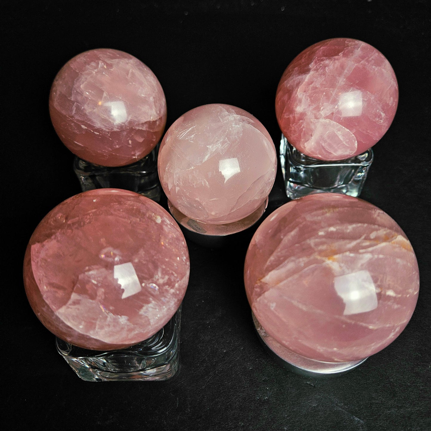 Pink Rose Quartz Spheres